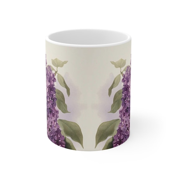 Lilac Flower Ceramic Mug 11oz - Etsy