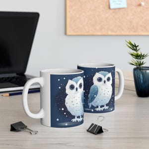 Mug en céramique, chouette mignonne n° 3 sur 4 - tasse à café, tasse à thé, cadeau pour amateur de chouette, tasse pour amoureux des animaux, décoration de cuisine, cadeau pour amateur d&#39;oiseaux