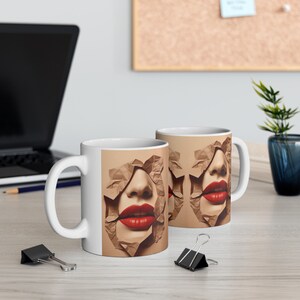 Face in a paper bag Ceramic Mug 11oz