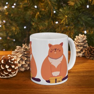 Fat cat in a box Ceramic Mug 11oz