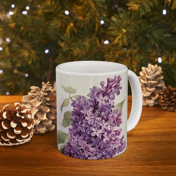Lilac Flower Ceramic Mug 11oz - Etsy