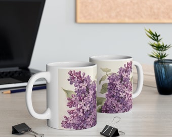 Lilac Flower Ceramic Mug 11oz - Etsy