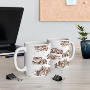 Classic Cars Coffee Mug | Vintage Car Lover Gift | Retro Auto 11oz Mug | Muscle Car Mug | Car Collector Gift | Men&#39;s Coffee Cup