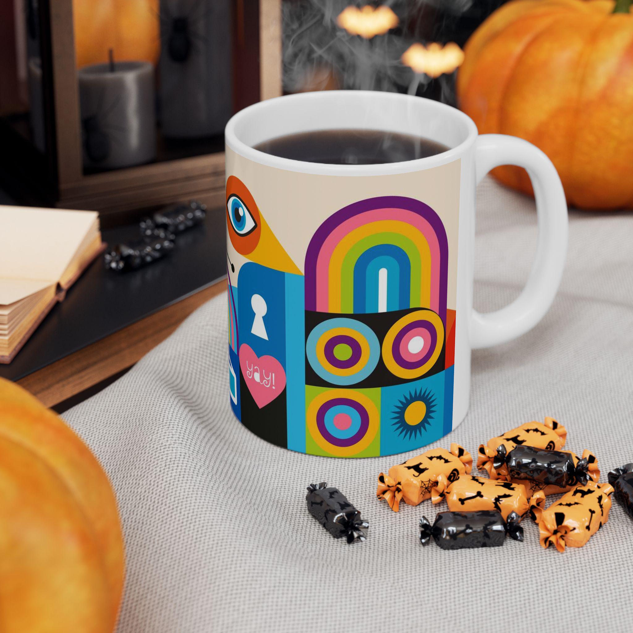 Geometric Ceramic Coffee Mug, Modern Abstract Art, 11oz - Etsy