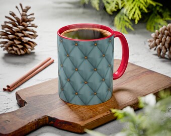 Quilted Colorful Mugs, Vibrant Ceramic Cups, Kitchen Decor, Drinkware, Tea Cup, Coffee Mug