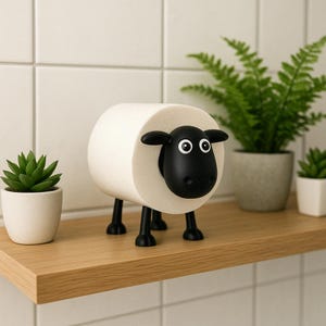 Sheep Toilet Paper Holder | Toilet Decoration | Bathroom Spare Roll Holder | Creative Black Design | Gift Idea