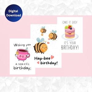 Carte imprimable de souhaits de joyeux anniversaire, carte de voeux, carte téléchargeable, carte de joyeux anniversaire, carte pliable 5 x 7, téléchargement immédiat