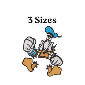 Donald Duck embroidery, Angry Duck machine embroidery, Cartoons embroidery, Angry Donald Duck embroidery, 3 Sizes, Disney Embroidery File