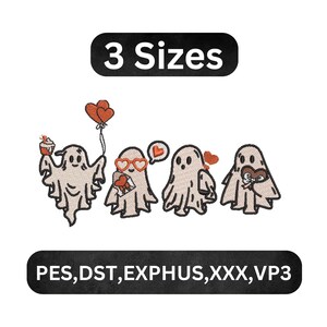 Halloween Ghost Embroidery Design: Spooky Friends, Fall Decor (PDF Pattern Included