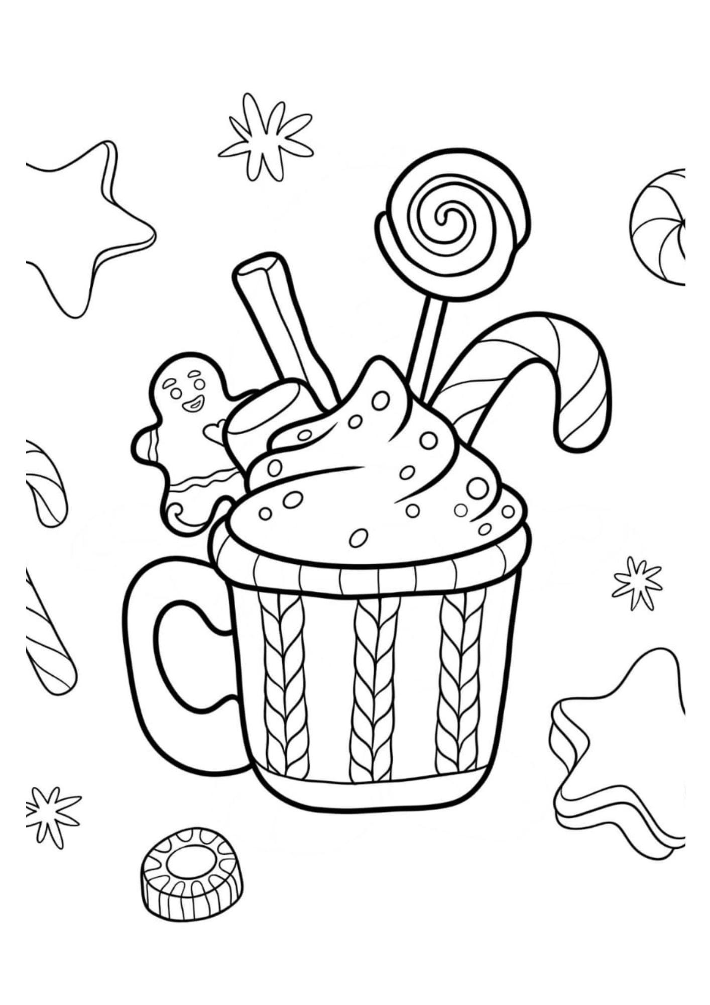 Hot Cocoa Coloring Pages, Hot Chocolate Illustrations, Hot Chocolate ...