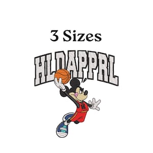 Basketball Micky Stickerei, Micky spielt Basketball Stickerei, Cartoons Stickerei, Mickey Mouse Stickerei, 3 Größen, Sportstickerei