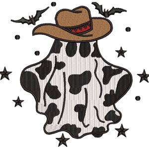Boo Embroidery Design, Halloween Embroidery Design, Retro Cowboy Embroidery Design, Bat Embroidery, Ghost Embroidery, Fall Embroidery