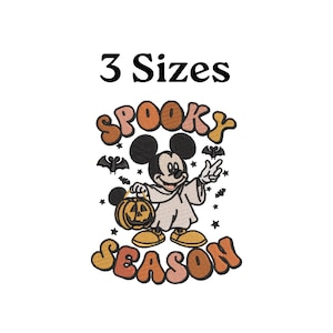 Spooky Mickey Embroidery Design, Halloween Machine Embroidery File, Halloween Mickey Mouse with Pumpkin Machine Embroidery Design, 3 Sizes