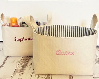 Custom Embroidered Personalized Storage Basket - Baby Gift Diaper Caddy