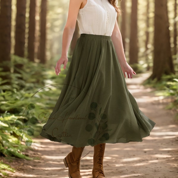 Fairy Renaissance Skirt, Cottagecore Ren Faire Skirt, Loose Cotton Linen Skirt Dress, Renaissance Medieval Skirt, Women Plus Size Skirt