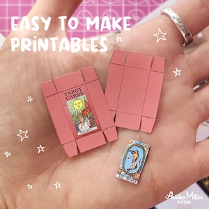Miniature Tarot cards box for a dollhouse in 1:6 scale