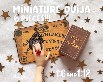 Ouija en miniatura set escala 1:12 y 1-6 para Dollhouse, suministros y accesorios Diorama, Descarga digital, Dollhouse imprimible