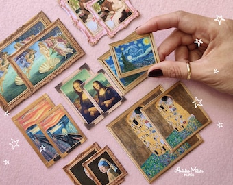 Dipinti in miniatura in scala 1:12 e 1/6 per la casa delle bambole, forniture e accessori per diorami, download digitale, PDF stampabile