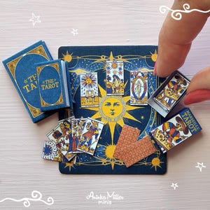 Poppenhuisminiatuur Marseille-tarotkaarten in schaal 1:12 en 1/6, afdrukbare digitale download
