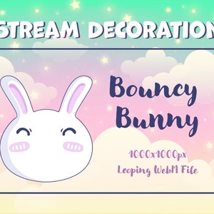 Bouncy Bunny Twitch Stream Decoration Streamer Kawaii Cute Cutecore Pink Aesthetic Rabbit Bunny