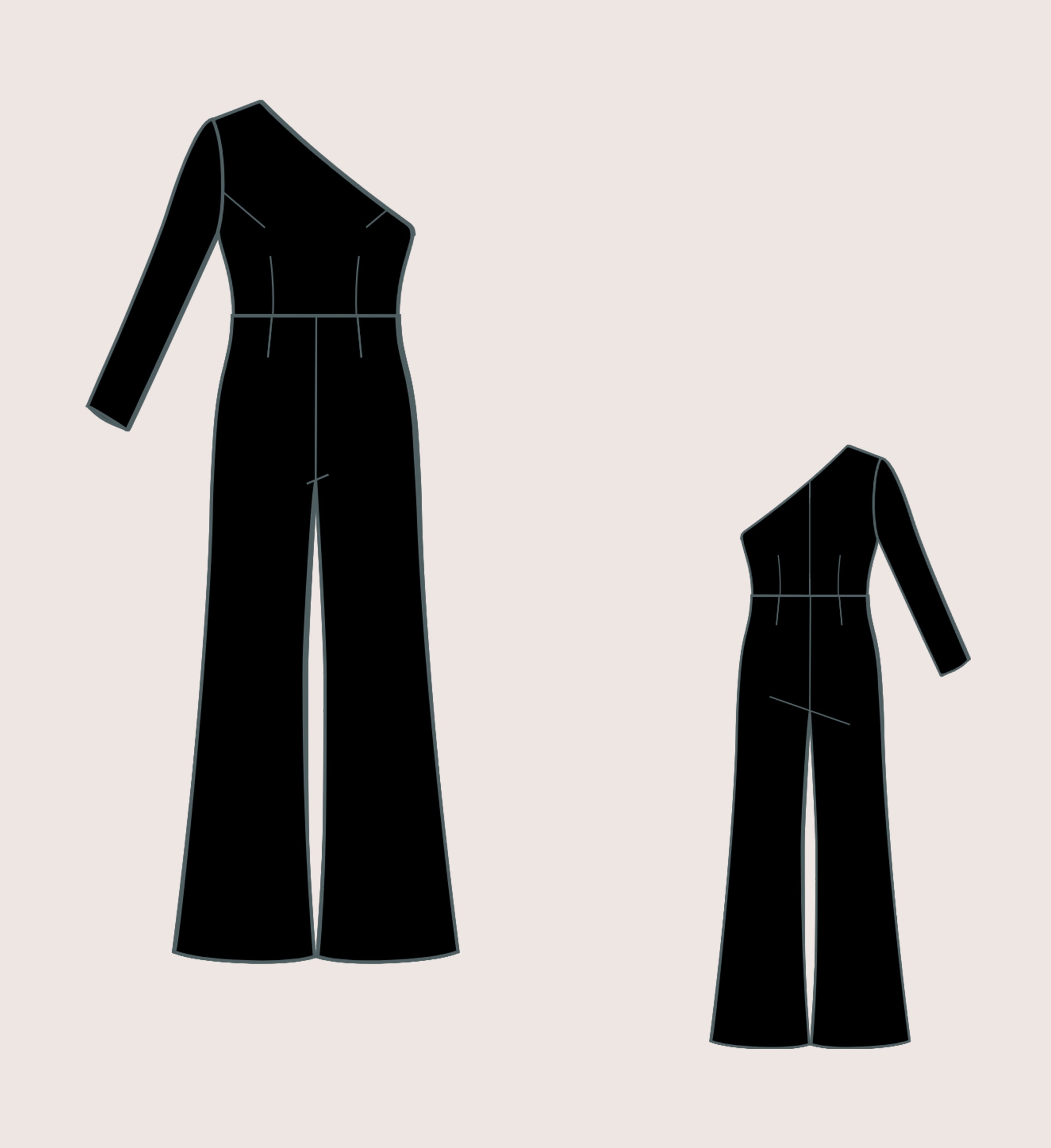 Formal Jumpsuit Sewing Pattern Dungaree Pattern Womens Jumpsuit Pattern One Shoulder Jumpsuit