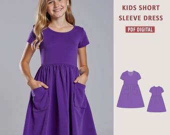 Girls&#39; Summer Dress Sewing Pattern: Flared Sleeveless Design (PDF)