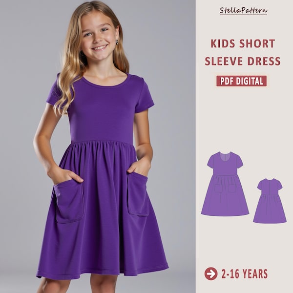 Girls' Summer Dress Sewing Pattern: Flared Sleeveless Design (PDF)