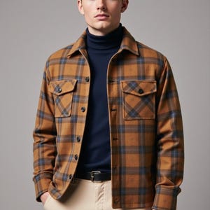 Men's Shirt Jacket Sewing Pattern: Classic Lumberjack Style (XS-4XL ...