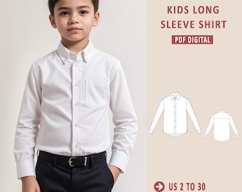 Kids Long Sleeve Shirt Sewing Pattern: Beginner-Friendly (PDF Pattern)