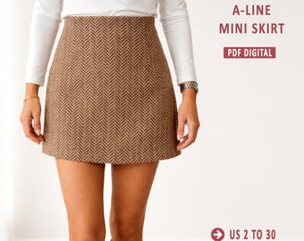A-Linie Minirock Schnittmuster | Anfängerfreundlich (PDF)