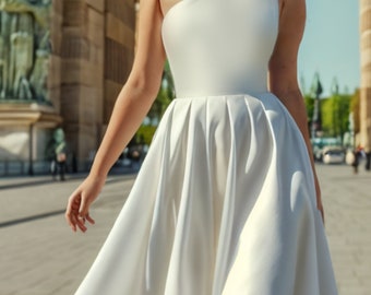 One Shoulder Maxi Dress Sewing Pattern | Slit Evening Gown (PDF Pattern)