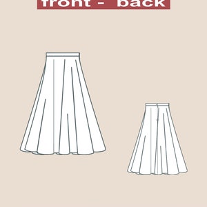 Vintage Midi Skirt, Cottagecore Vintage Midi Skirt Sewing Pattern, Full