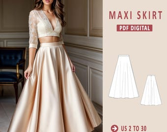 Maxi Circle Skirt Sewing Pattern, Renaissance Skirt Pattern, Long Skirt Pattern, Circle Skirt, Summer Skirt, Modest Skirt Pattern XS - 5XL