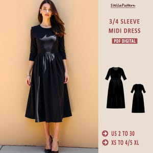 Robe Mi-longue Manches 3/4 Noir Bon Prix Femme - 2475556-noir00
