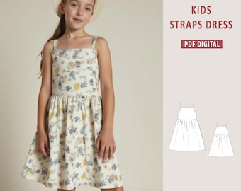 Girls Summer Sewing Pattern, Beginner Ruffle Dress (Sizes 2-16) (PDF Pattern