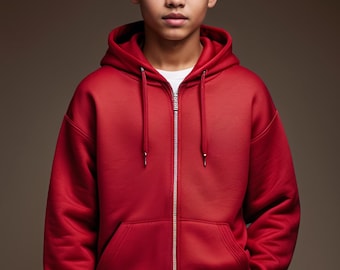 Naaipatroon hoodie met volledige rits voor kinderen, unisex trui (maten 2-16) (digitale download)