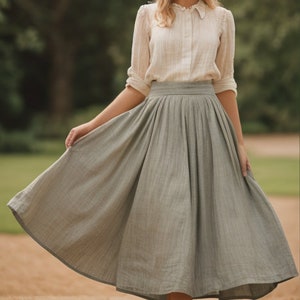 Vintage Midi Skirt, Cottagecore Vintage Midi Skirt Sewing Pattern, Full