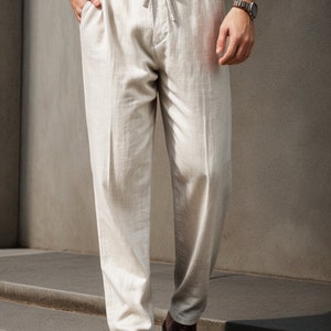 Men's Linen Elastic Waist Pants Sewing Pattern, Men's Pants Pattern ...