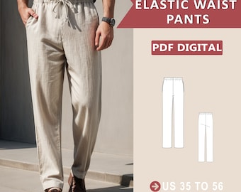 Vintage Eskandar Neutral Linen Easy Pants Banshee