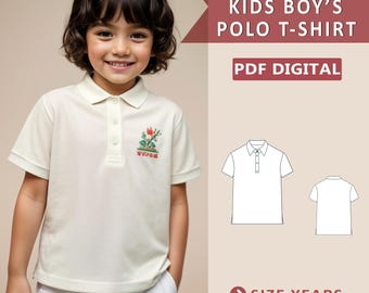 Kids' Boy's Polo Shirt Sewing Pattern (PDF Pattern, Ages 2-16)