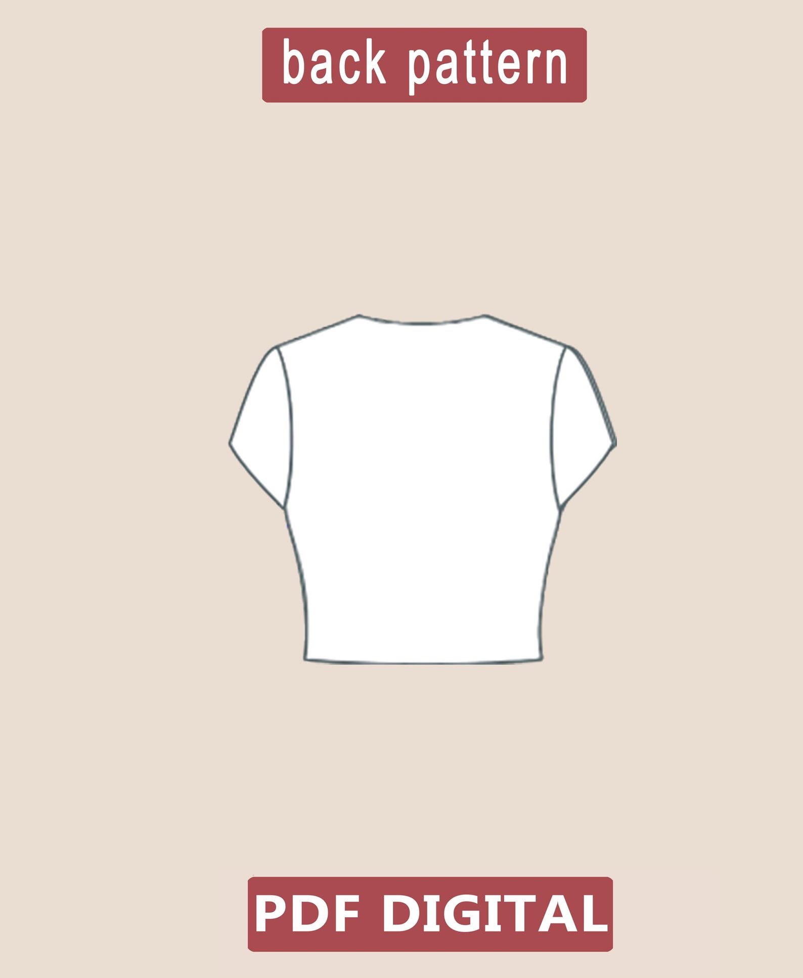 Simple Short Sleeve Crop Top Sewing Pattern: XS-4XL (PDF Pattern) - Etsy
