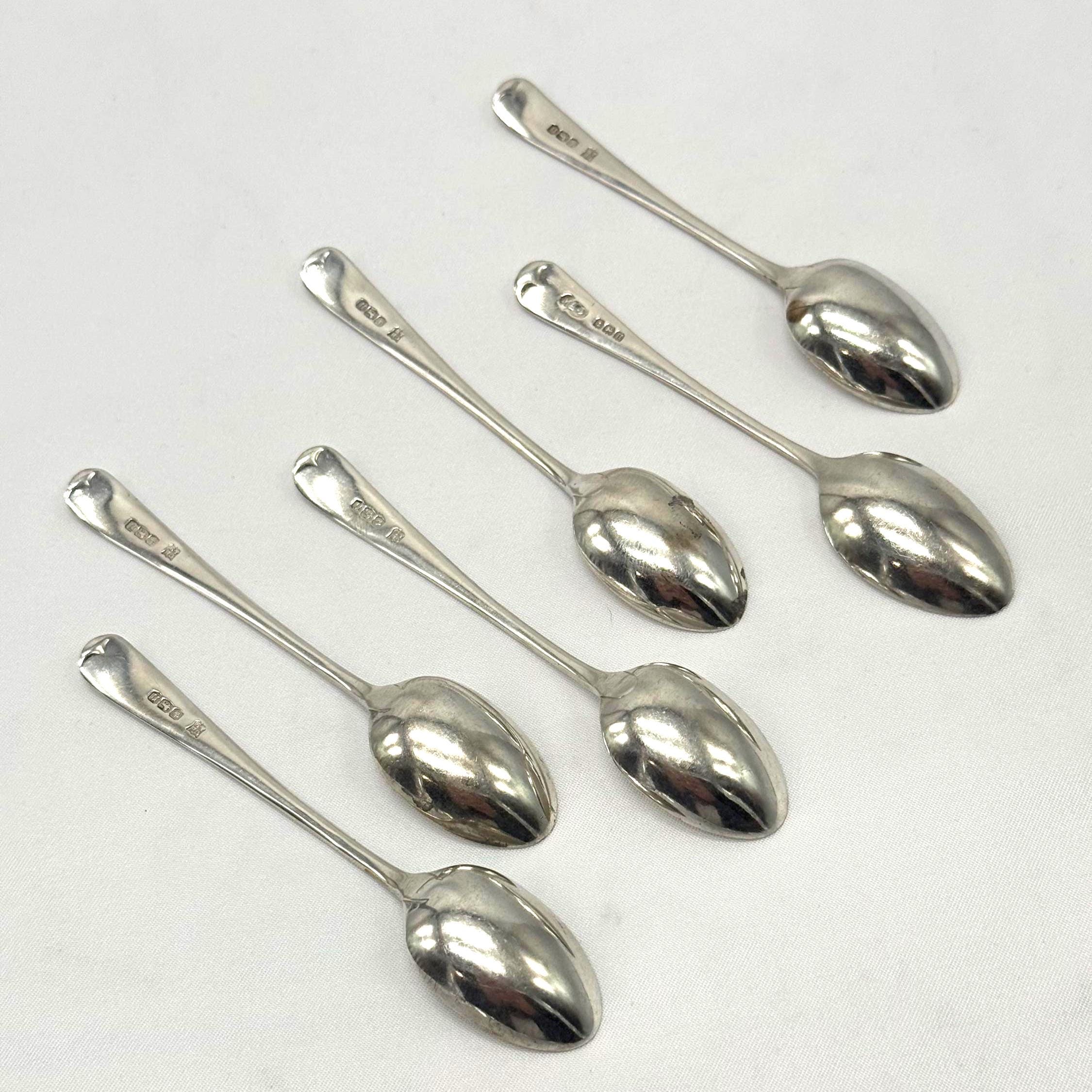 Sterling Silver Demitasse Spoons Set of 6 in Box Sheffield 1930