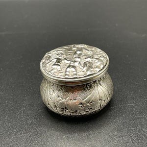 Antique German 800 Silver Trinket/Snuff Box, Pill Box, Käser & Walter, Pforzheim