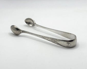 Antique Sterling Silver Sugar Tongs James Lewis & Sons Sheffield 1904