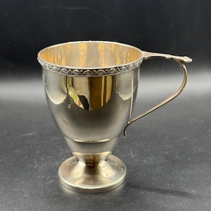 Walker & Hall Sheffield Sterling Silver Christening Cup 1920 Antique