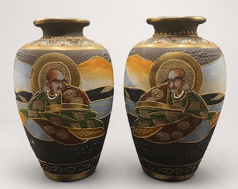 Vintage Japanese Ceramic Floating Ornaments: Hand-painted Zen