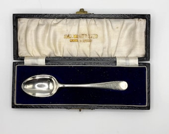 Antiker Sterling Silber Teelöffel 1929 William Adams Ltd Birmingham w/ Case