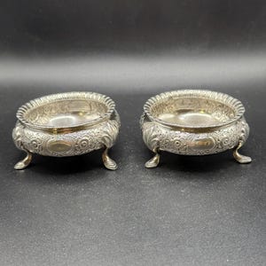 Antique Victorian Sterling Silver Salts – Martin, Hall & Co, London 1876