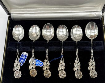 Christoph Widmann Hildesheim Rose 835 Silver Demitasse Spoons