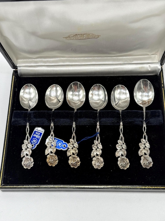 Christoph Widmann Hildesheim Rose 835 Silver Demitasse Spoons